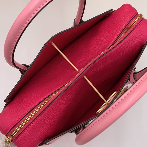 Michael Kors Mercer Medium Color-Block Belted Satchel Crossbody Electric Pink - Picture 10 of 16